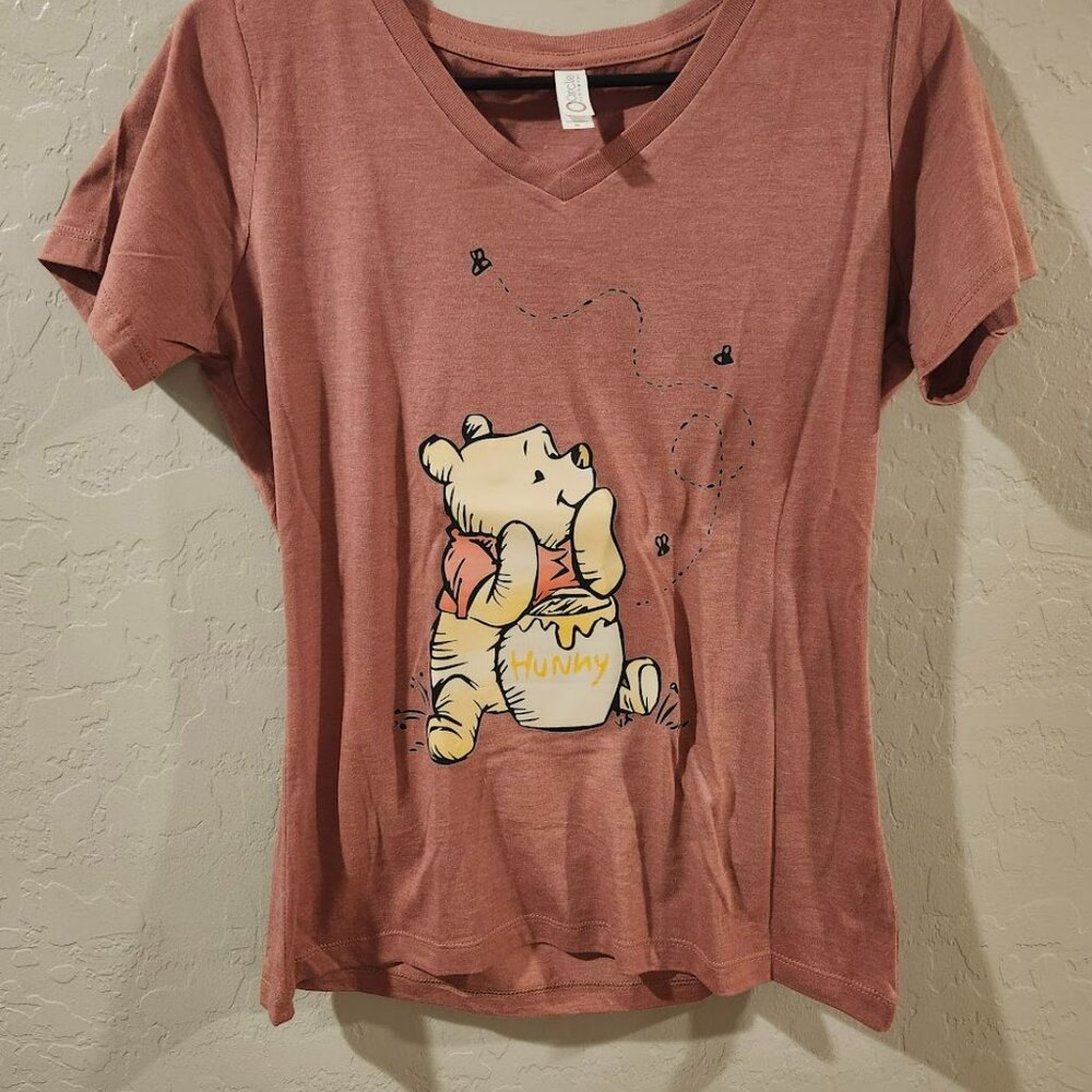 Womens V Neck short sleeve Pooh Bear Shirt